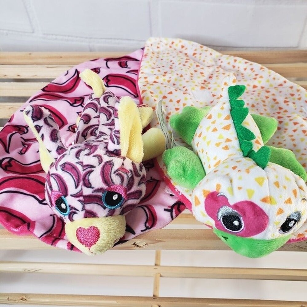 Basic Fun Mini Cutetitos Pink Puppy and Lizard Beanie Set 5" Toddler Soft Toy - Picture 3 of 11